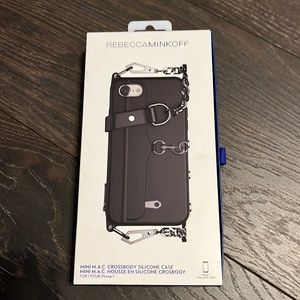 Mini Mac crossbody silicone case for iPhone 7 with detachable purse strap
